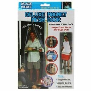 Bug Blocker Deluxe Magnet Mesh Door Keeps Fresh Air In and Bugs Out "20 x 83"(L)